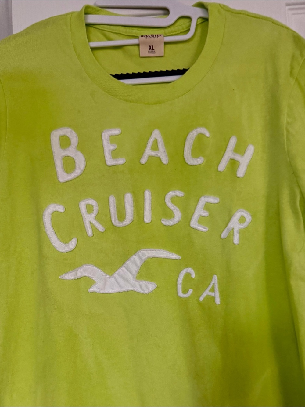 Hollister ladies  "Beach Cruiser" Lime Green Graphic Tee